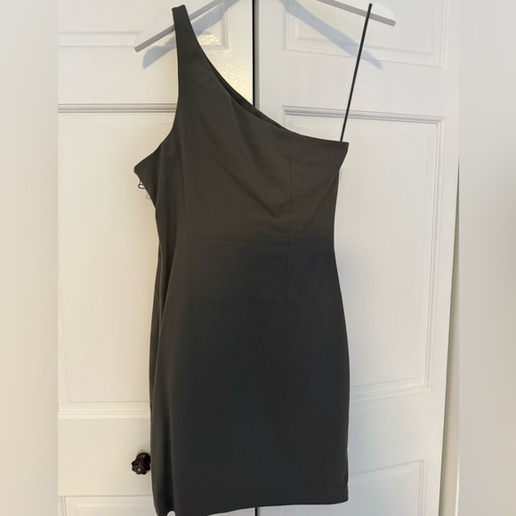 T by Alexander Wang Gray One-Shoulder Sheath Dress - Picture 3 of 3